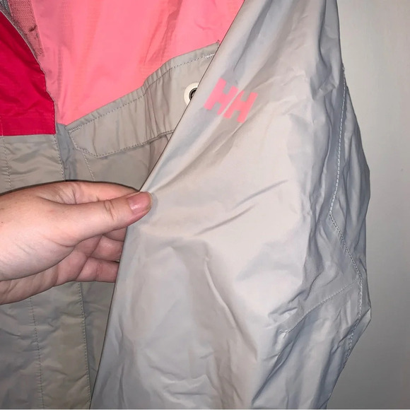 Helly Hansen Pink Grey Lightweight Shell Jacket L - Picture 6 of 10